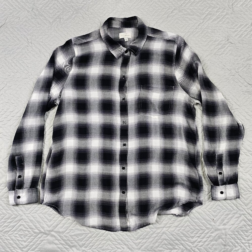 Lucky Brand Shirt Womens L Plaid Classic Long Sleeve Button Up Casual